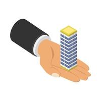 Skyscraper in isometric hand vector