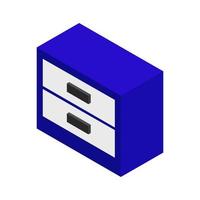 Isometric bedside table on a white background vector