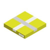 Isometric box on white background vector