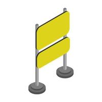 Isometric signboard on white background vector