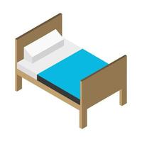 cama isométrica sobre un fondo blanco vector