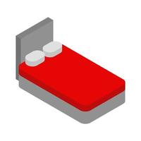 cama isométrica sobre un fondo blanco vector