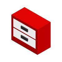 Isometric bedside table on a white background vector