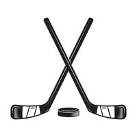Ice Hockey design on white background. Hockey Stick Line art logos or icons. vector illustration.
