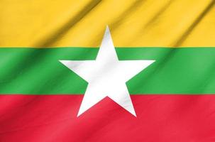 Fabric Flag of Myanmar photo