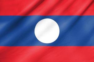 Fabric Flag of Laos photo