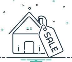 Mix icon for real estate sale vector