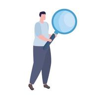 businessman lifting magnifying glass vector