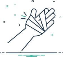 Mix icon for hand injury vector