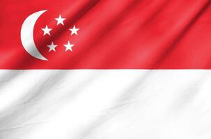 Fabric Flag of Singapore photo