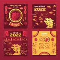 Happy Chinese New Year 2022 Social Media Templates vector