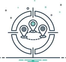 Mix icon for location targeting vector