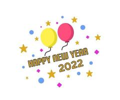 2022 happy new year decoration simple flat design vector