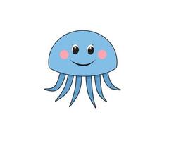 jellyfish sea animal character vector