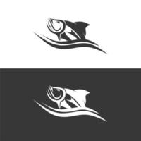 vector de diseño de elemento de logotipo de pez marino