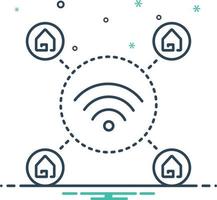 icono de mezcla para wifi en casa vector