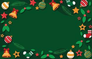 Flat Christmas Ornament Background vector
