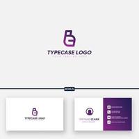 Tipo de logotipo de caja con diseños de logotipos iniciales T y C y tarjeta de presentación. vector