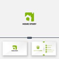 El diseño del logotipo de la casa y la historia incluye una tarjeta de visita gratuita. vector