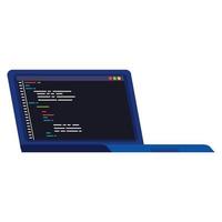 programación de desarrollo en laptop vector