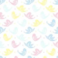 Seamless stylized birds in delicate colors. vector