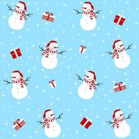 Seamless christmass pattern with snowman and christmas balls. vector