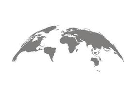 mapa del mundo tierra, globo internacional, plantilla gris. círculo de la tierra. concepto de viaje de país en todo el mundo. continente de fondo. ilustración vectorial