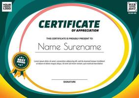 flat modern certificate template vector