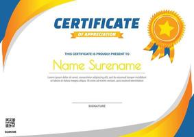 gradient modern certificate of appreciation template elegant vector
