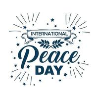 peace day lettering vector