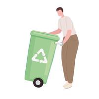 hombre con reciclar basura vector