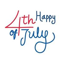 Isolated happy 4th of july text vector