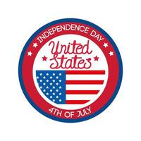 Independence day button vector