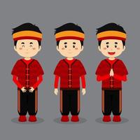 Taiwanese Character with Various Expression vector