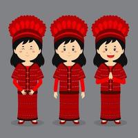 Taiwanese Character with Various Expression vector
