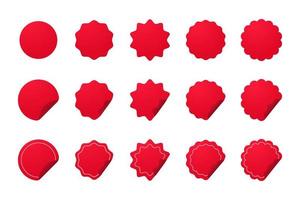 red basic shape for new product stickers special offer label vector