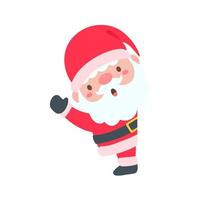 Santa Claus cartoon character with blank sign for decorating Christmas greeting cards vector