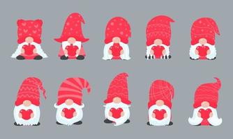 gnomo de navidad. un pequeño gnomo con un gorro de lana rojo. celebrar en navidad vector