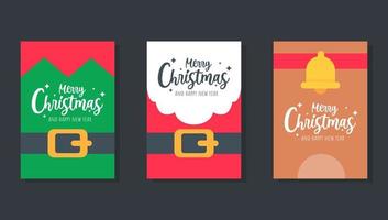 Christmas card. Santa Set Christmas Greeting Card Template. vector