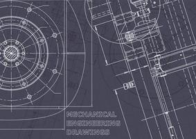 Plano. dibujos de ingeniería de vectores. fabricación de instrumentos mecánicos vector