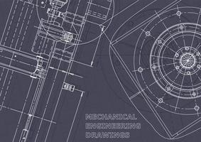 Blueprint. Vector engineering drawings. Mechanical instrument making