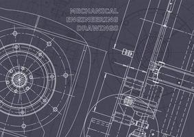 Plano. dibujos de ingeniería de vectores. fabricación de instrumentos mecánicos vector