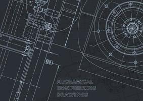 Blueprint. Vector engineering drawings. Mechanical instrument making