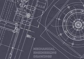 Blueprint. Vector engineering drawings. Mechanical instrument making