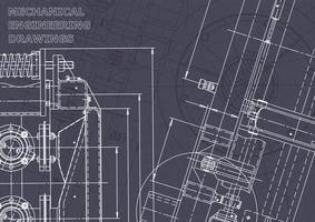 Plano. dibujos de ingeniería de vectores. fabricación de instrumentos mecánicos vector