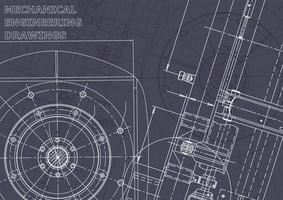 Plano. dibujos de ingeniería de vectores. fabricación de instrumentos mecánicos vector