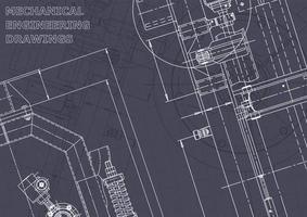 Plano. dibujos de ingeniería de vectores. fabricación de instrumentos mecánicos vector