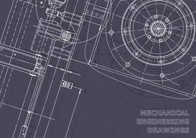 Blueprint. Vector engineering drawings. Mechanical instrument making