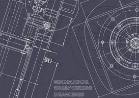 Blueprint. Vector engineering drawings. Mechanical instrument making