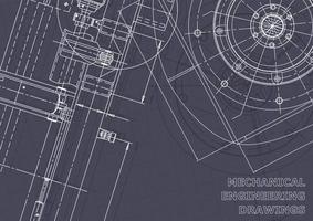 Plano. dibujos de ingeniería de vectores. fabricación de instrumentos mecánicos vector